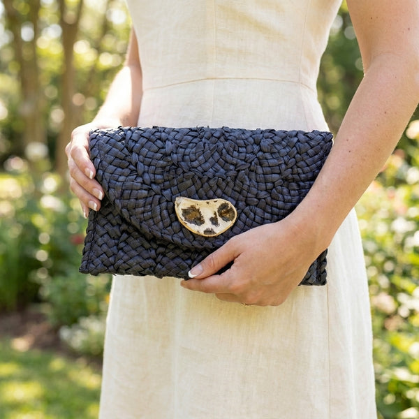Leopard Print Oyster Shell Clutch