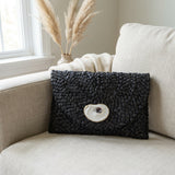 Black Oyster Shell Clutch