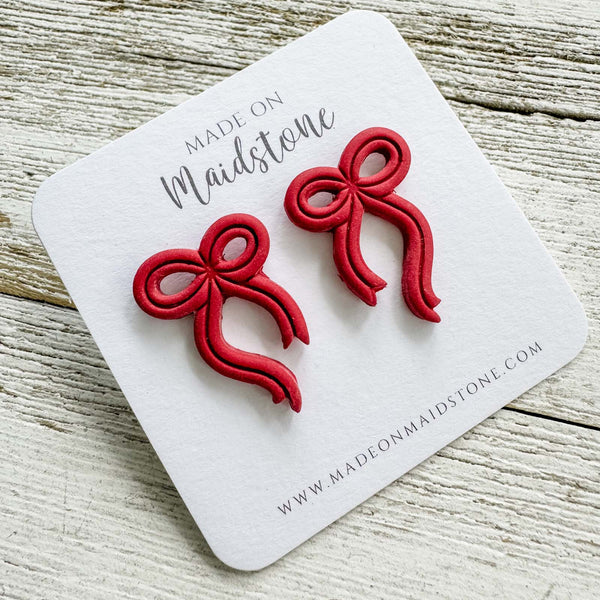 Red Bow Studs image 1
