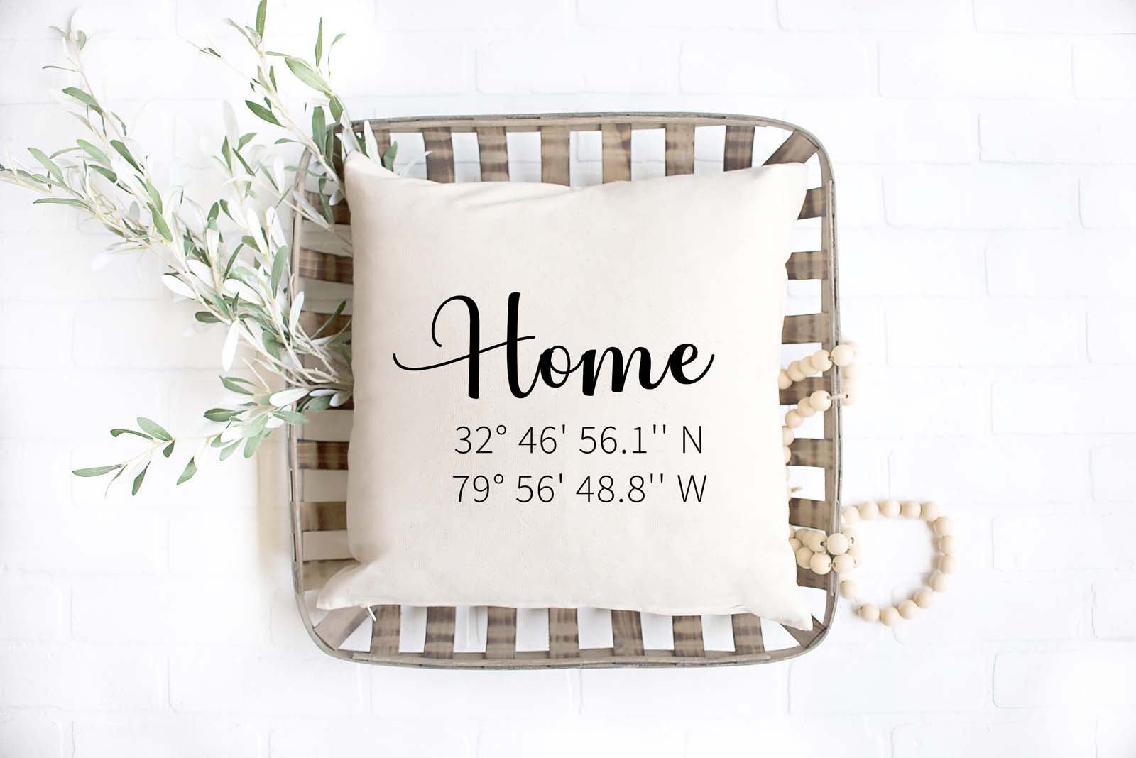 Home GPS Coordinates Pillow Cover image 0