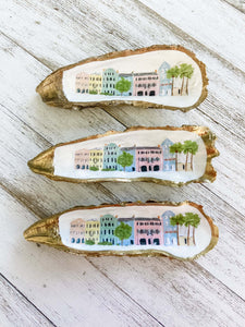 Rainbow Row Decoupaged Oyster Shell image 5