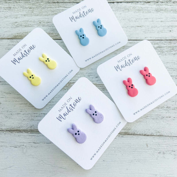 Marshmallow Bunny Studs image 1