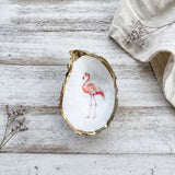 Flamingo Oyster Shell Jewelry Dish