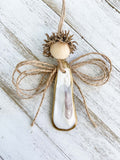 Oyster Shell Angel Ornament - Gold image