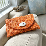 Orange Oyster Shell Clutch