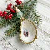 Gilded Oyster Shell Ornament - Coastal Collection