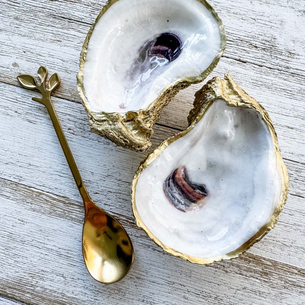 Gilded Oyster Shell Salt and Pepper Vessels image 0