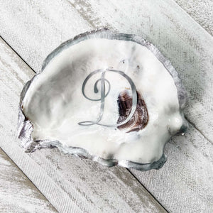 Monogrammed Oyster Shell Ring Dish image 7
