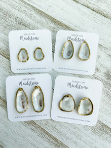 Oyster Shell Studs - Gold image