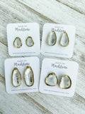 Oyster Shell Studs - Gold image
