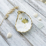 Palmetto Tree & Crescent Moon Oyster Shell Jewelry Dish