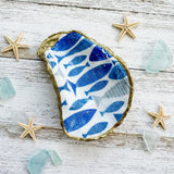 Blue Fish Oyster Shell Jewelry Dish