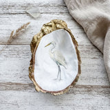 Egret Oyster Shell Jewelry Dish