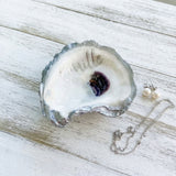 Personalized Oyster Shell Jewelry Dish with Name