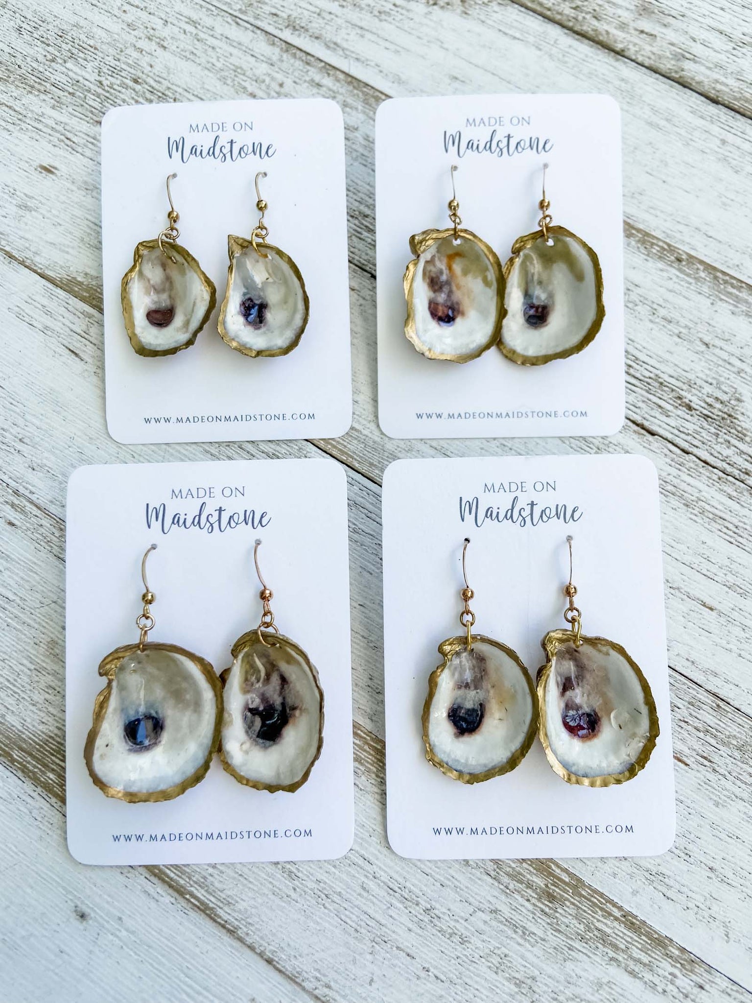 Cupped Oyster Shell Earrings image 0