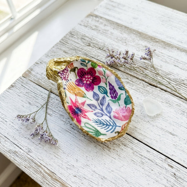 Spring Medley Oyster Shell Ring Dish