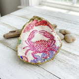 Pink Crab Oyster Shell Jewelry Dish