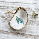 Sea Turtle Oyster Shell Jewelry Dish