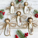 Oyster Shell Angel Ornament