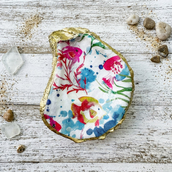 Tropical Fish Oyster Shell Jewelry Dish