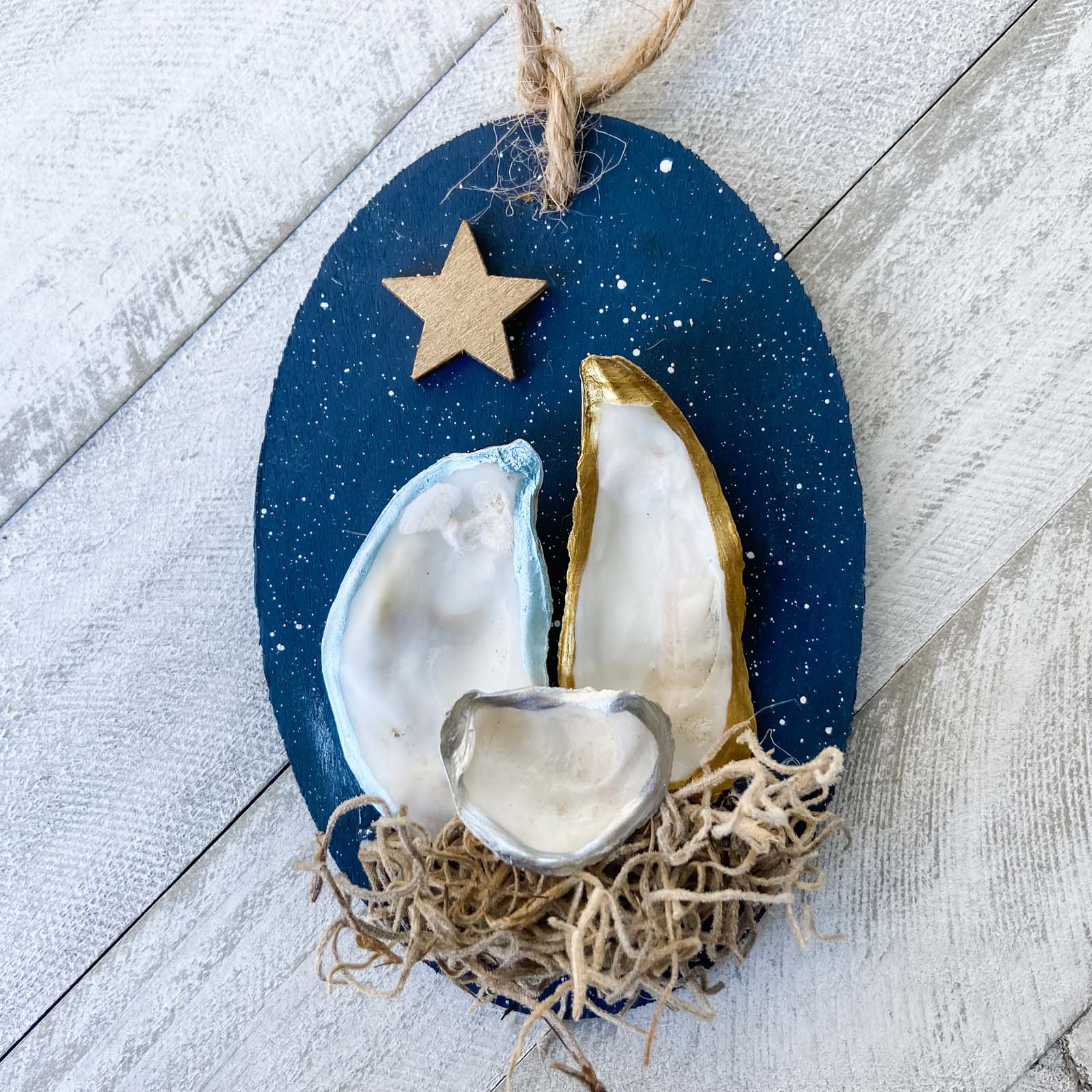 Oyster Shell Nativity Ornament image 0