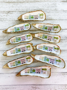 Rainbow Row Decoupaged Oyster Shell image 6