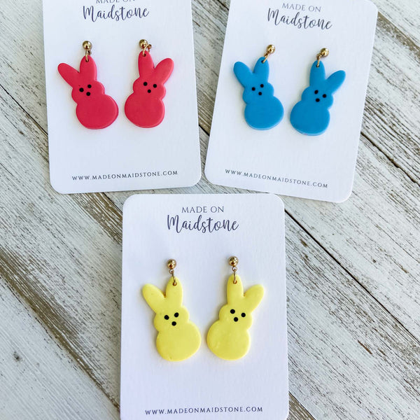Marshmallow Bunny Earrings image 0