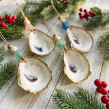 Gilded Oyster Shell Ornament - Coastal Collection