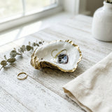 Monogrammed Oyster Shell Jewelry Dish
