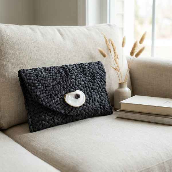Black Oyster Shell Clutch