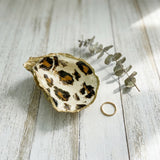 Leopard Print Oyster Shell Jewelry Dish