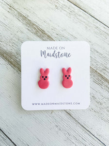 Marshmallow Bunny Studs - Pink image
