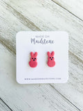 Marshmallow Bunny Studs - Pink image