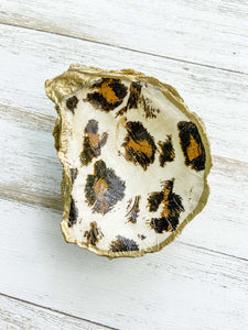 Leopard Print Oyster Shell Ring Dish image 1