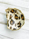 Leopard Print Oyster Shell Ring Dish image 1