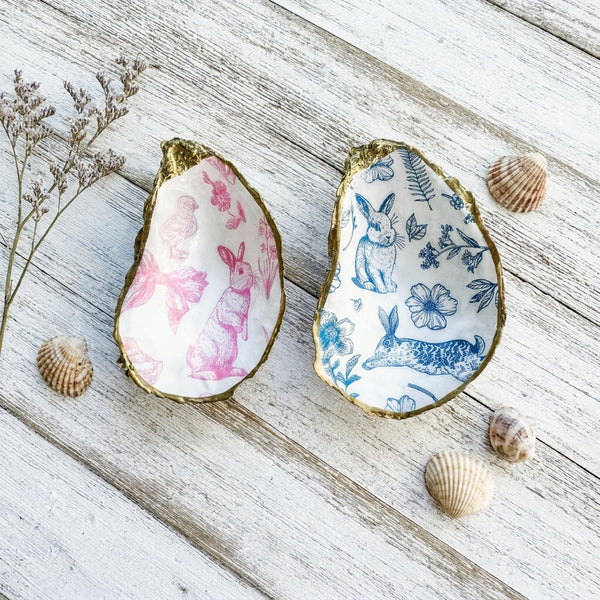 Bunny Oyster Shell Jewelry Dish