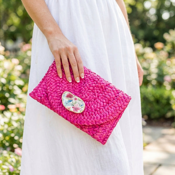 Wildflower Oyster Shell Clutch