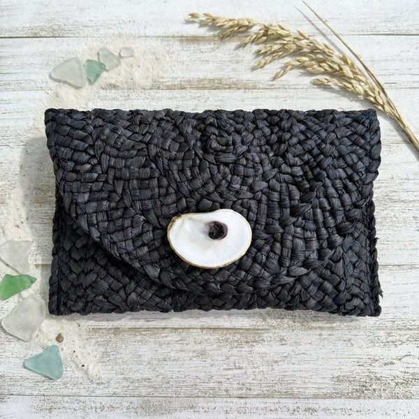 Black Oyster Shell Clutch