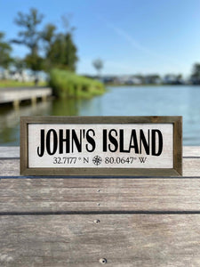 John's Island GPS Coordinates Sign image 0