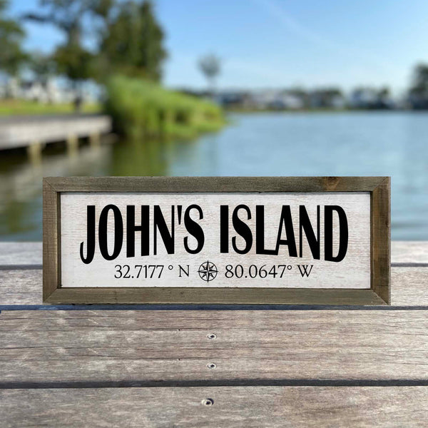 John's Island GPS Coordinates Sign image 0
