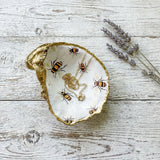 Honey Bee Oyster Shell Jewelry Dish