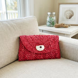 Red Oyster Shell Clutch