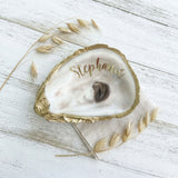 Personalized Oyster Shell Jewelry Dish with Name