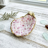 Pink Tiles Oyster Shell Jewelry Dish