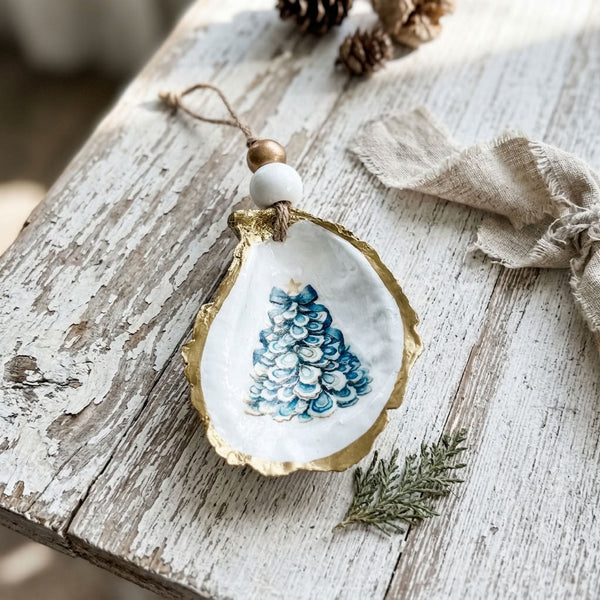 Christmas Tree Oyster Shell Ornament