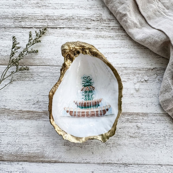 Pineapple Fountain Oyster Shell Jewelry Dish