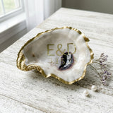 Personalized Wedding Oyster Shell Jewelry Dish