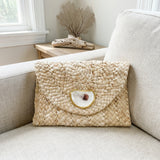 Beige Oyster Shell Clutch
