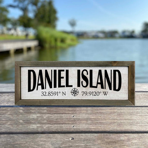 Daniel Island GPS Coordinates Sign image 0
