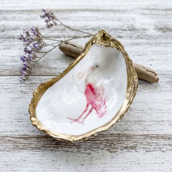 Spoonbill Oyster Shell Jewelry Dish
